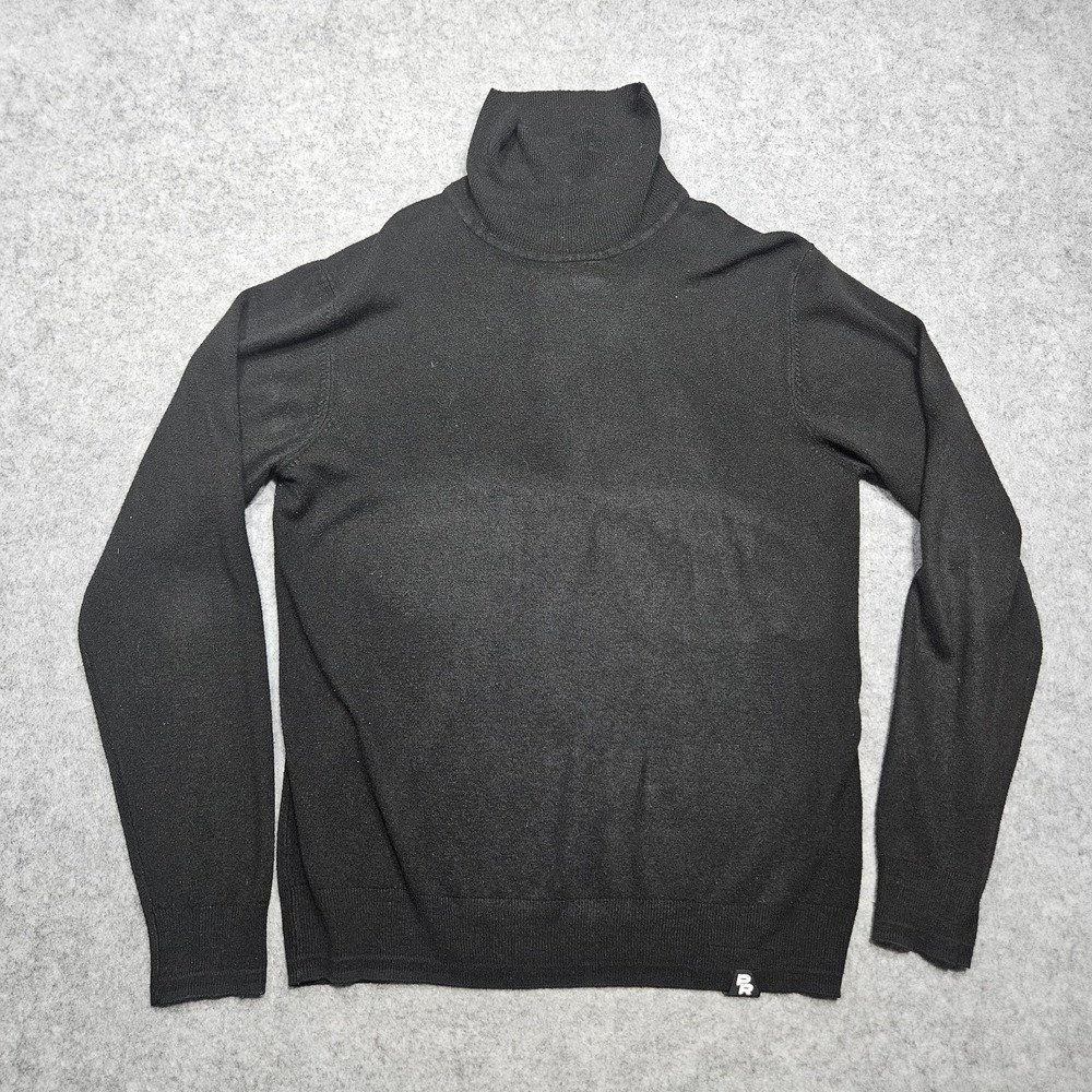Men's Projek‎ Raw Turtleneck Sweater Large Black Reg Wash Wear